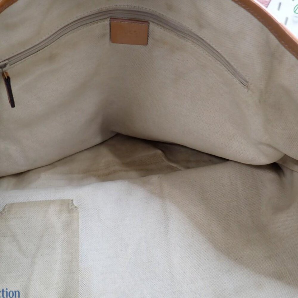 Gucci Tote Bag GG Canvas Beige Orange Chien Pan Gold Hardware - Picture 7 of 11